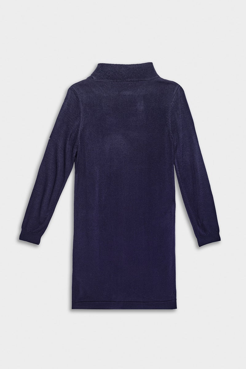 DeFacto Blue Woman Regular Fit V-Neck Cardigan Casual - Image 3